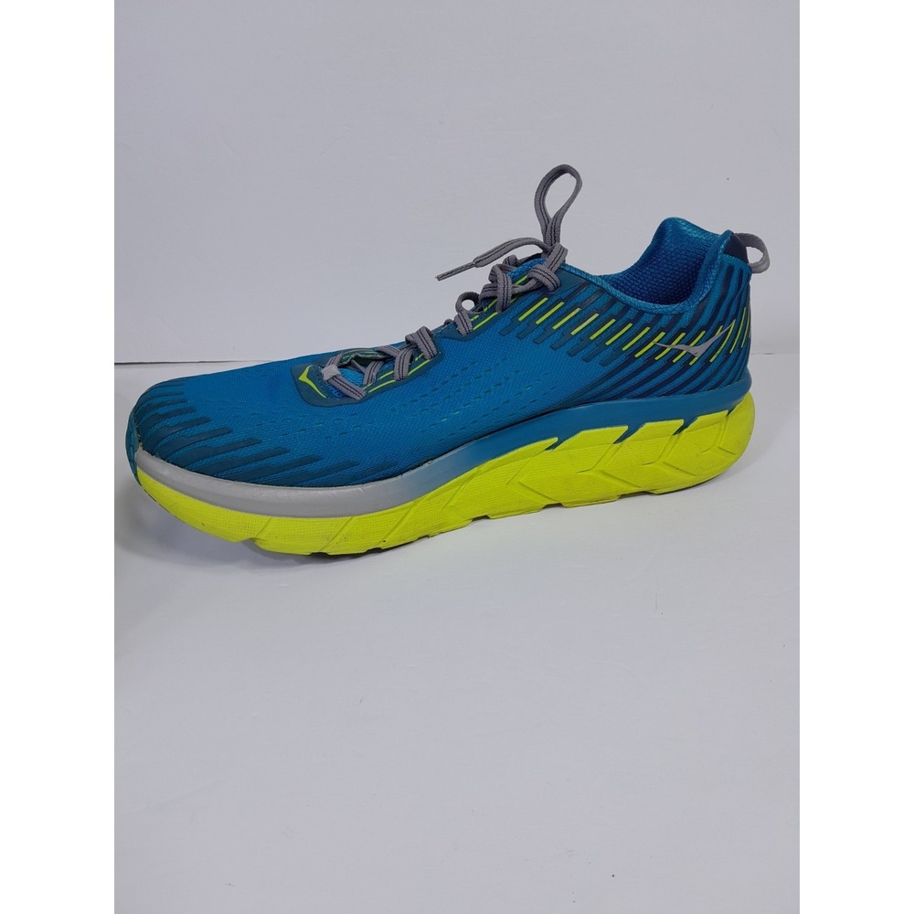 Hoka One One Clifton 5 Blue/Yellow Running Shoes Mens Size 11.5 - Picture 7 of 13